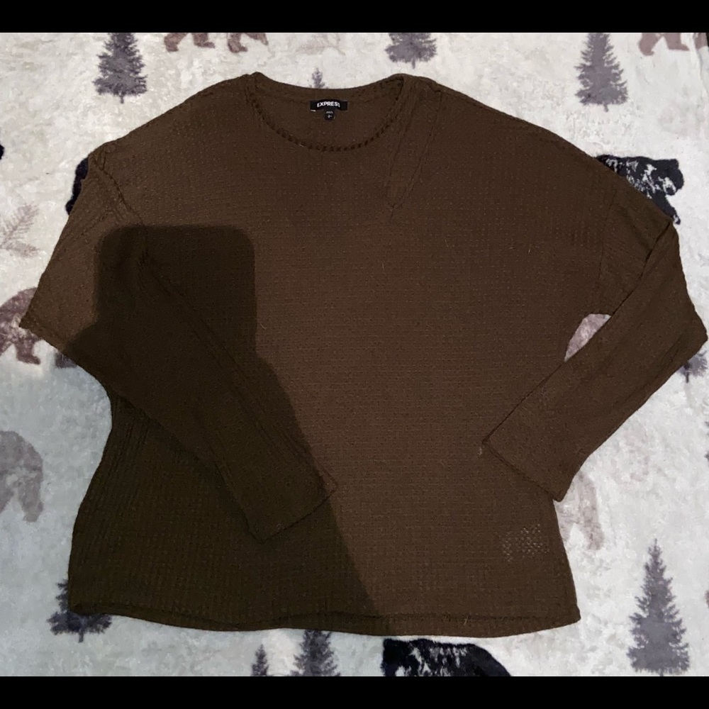 Green knitted sweater